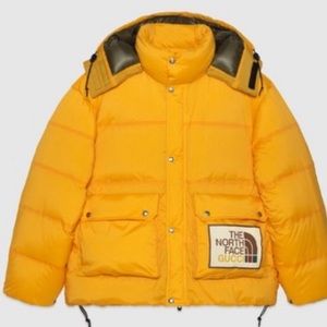 NWT Gucci Northface padded puffer jacket. Size medium. Yellow